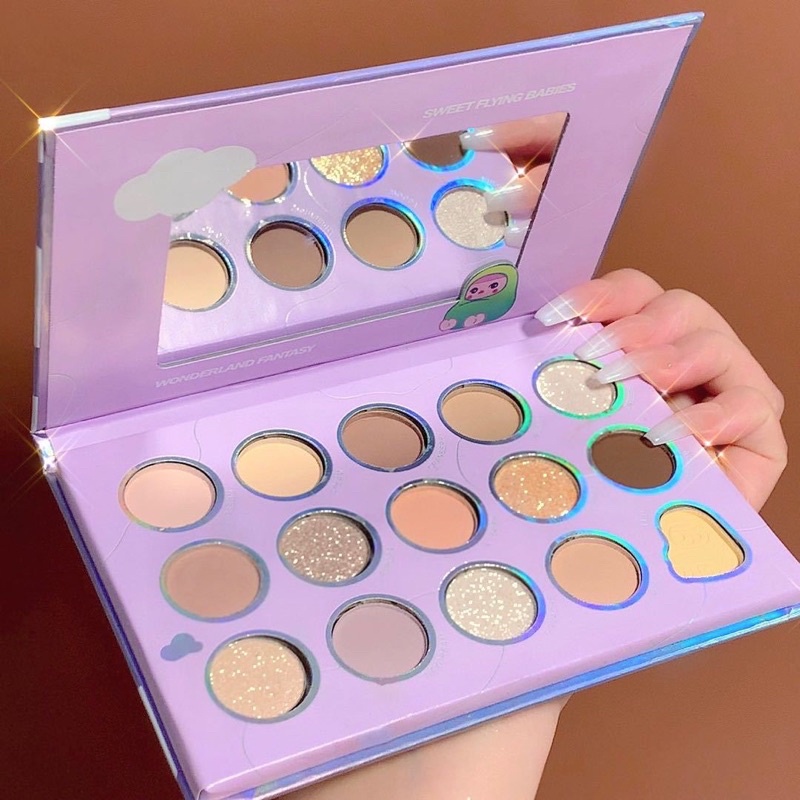 Bảng mắt tông nâu MUGELEEN 15 ô nhũ ánh bling bling nhẹ nhàng | BigBuy360 - bigbuy360.vn