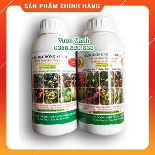 COMBO NANO BẠC ĐỒNG VÀ NANO ĐỒNG OXYCLORUA TRỊ NẤM BỆNH, VI RÚT CHAI 500ML