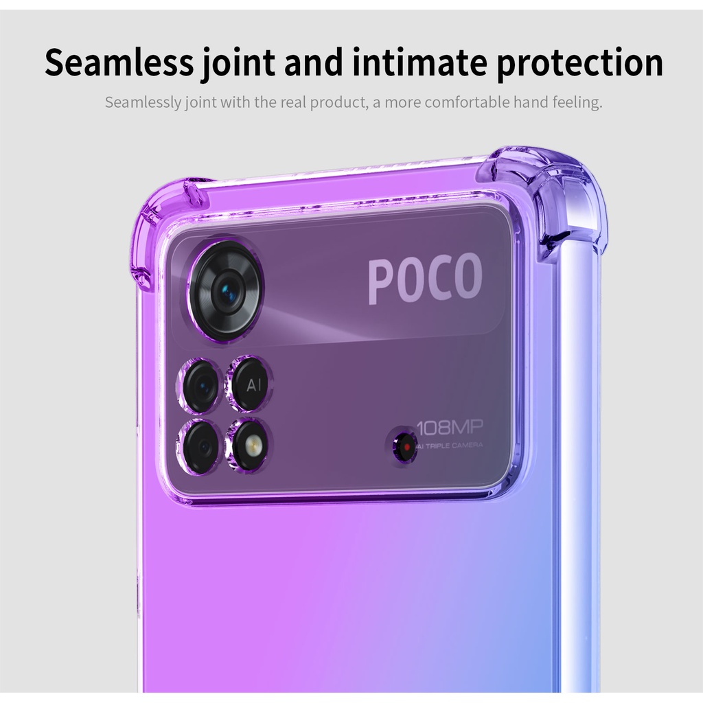 Ốp lưng Poco X4 Pro 5G / Poco C40 dẻo TPU đa sắc lồi 4 góc chống sốc thời trang cao cấp siêu bền
