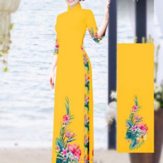 Vải áo dài in 3d lụa nhật
