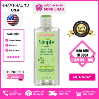 Nước Hoa Hồng Soothing Facial Toner Simple cân bằng ẩm cho da 200ml