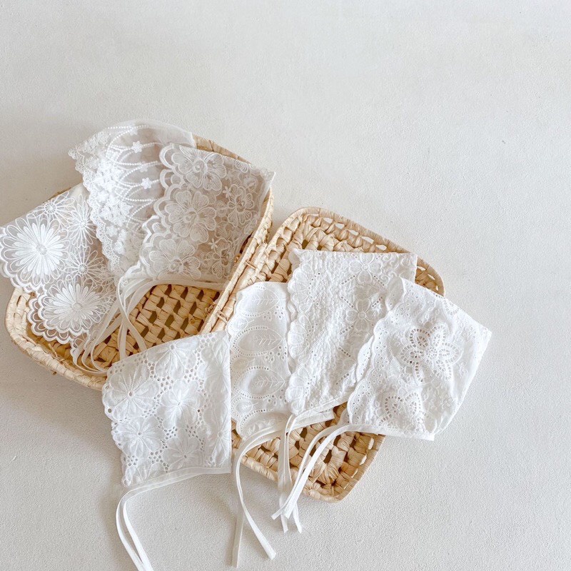 Mũ cho bé gái sơ sinh 6 tháng đến 2 tuổi chất liệu cotton phong cách hàn quốc thêu họa tiết hoa xinh BABY112.VN MU001