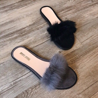 Dép quai ngang lông xù mịn đủ size cho nữ