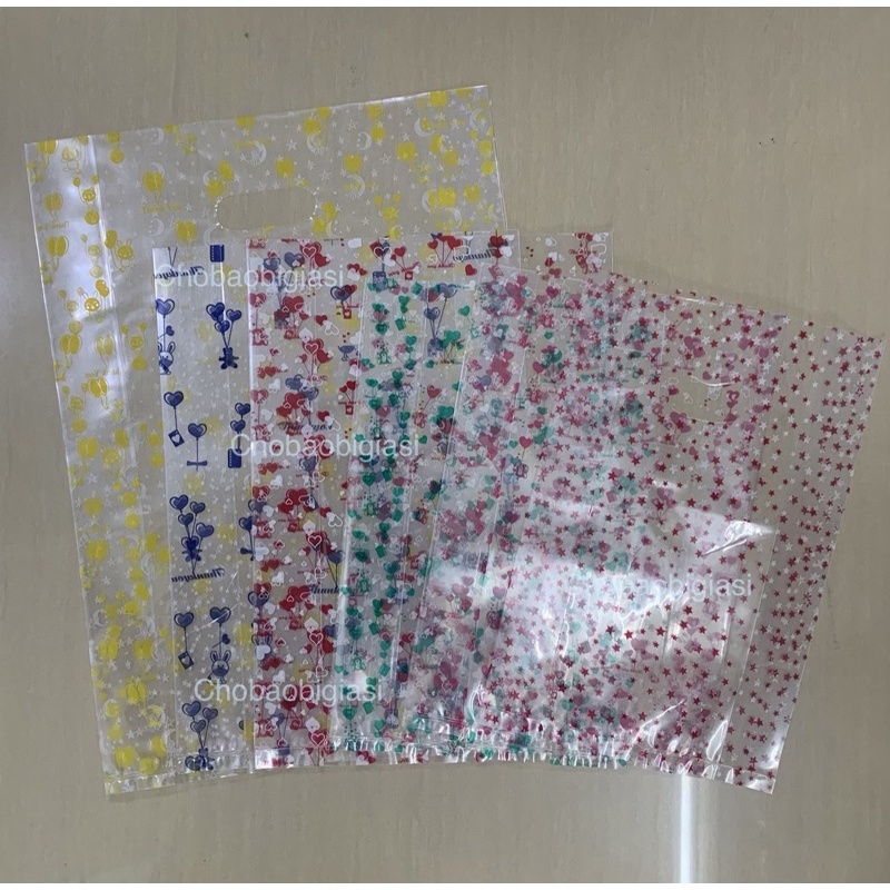 {Giá sỉ 10kg/size} Túi PP hột xoài in 2 màu, túi PP in hình, hàng đẹp, chọn họa tiết Ngẫu Nhiên (sp y hình)