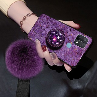 Ốp lưng OPPO A15S A73 2020 A92 A93 Soft Tpu Hairball Kim cương giả đứng Vỏ điện thoại OPPO A92 vỏ 2020