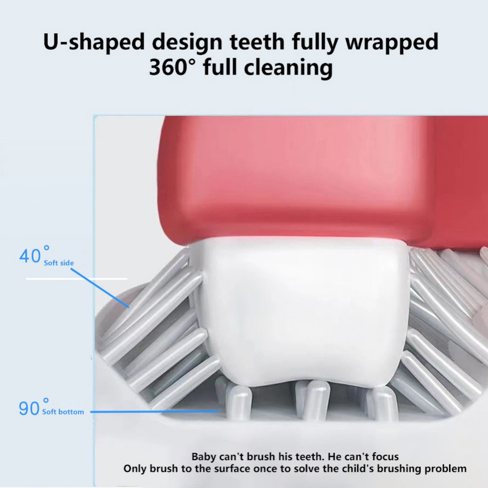 Bàn Chải Đánh Răng Bằng Silicon Mềm Hình Chữ U Dành Cho Bé