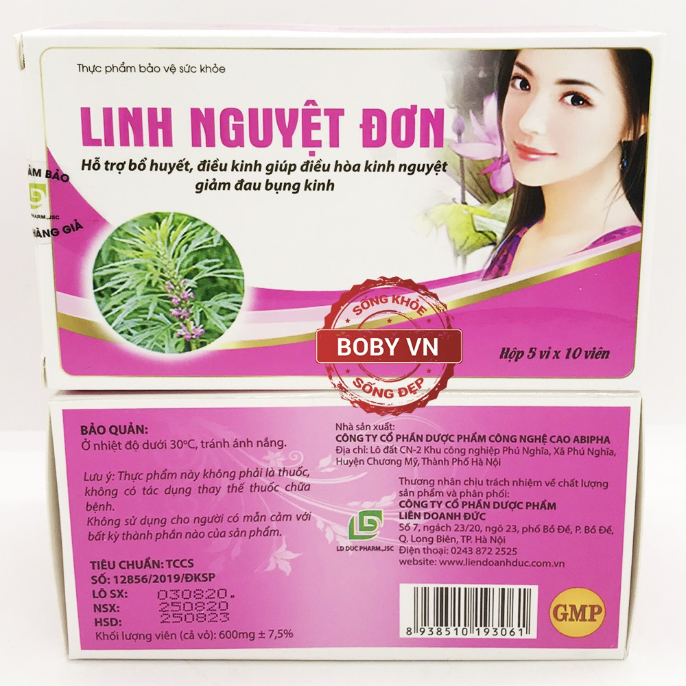 Linh Nguyệt Đơn bổ huyết, điều hòa kinh nguyệt (Hộp 5 vỉ x 10 viên) - Boby