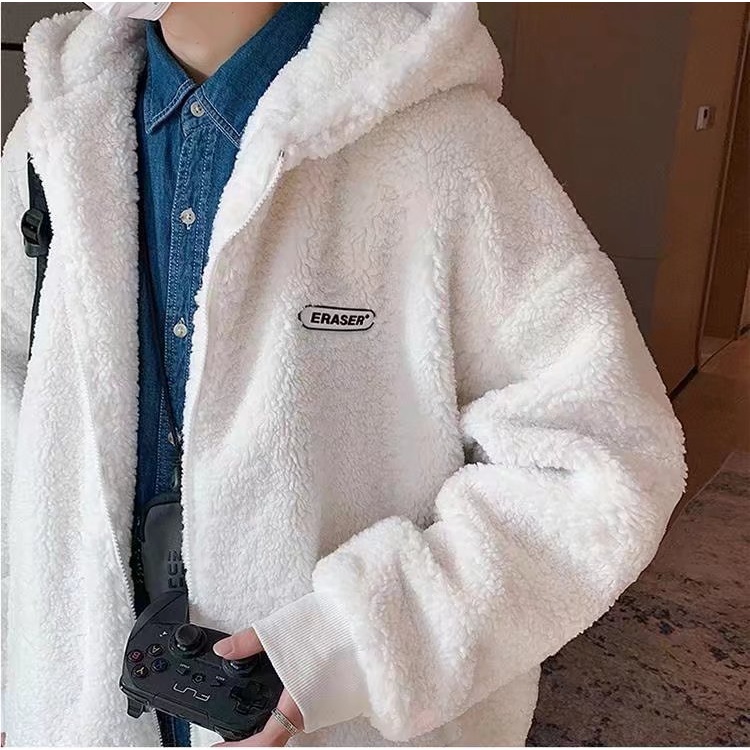 Áo khoác lót cotton phối nhung lông cừu giữ ấm thời trang mùa đông cho cặp đôi