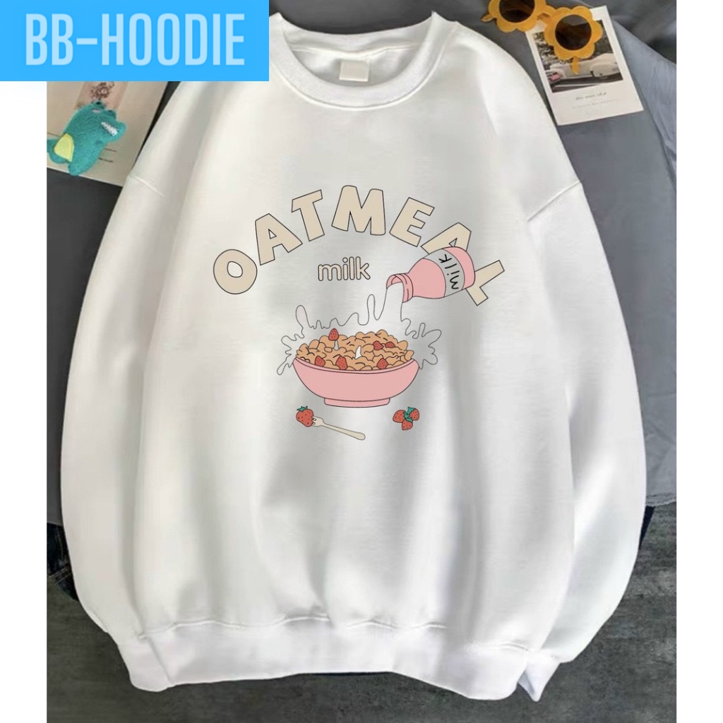 ÁO SWEATER NỈ PHOM NAM NỮ OATMEAL CỰC ĐẸP