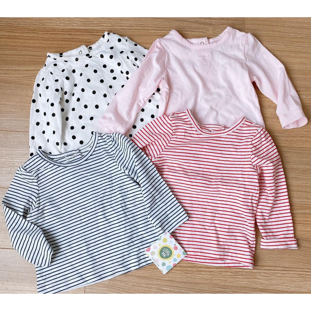 Áo dài tay bé gái cotton dư xịn Little Me