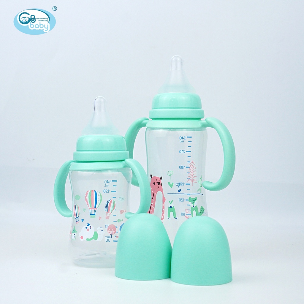 Bình Sữa PP  dung tích 180ml 240ml có tay cầm GB-Baby Chính Hãng
