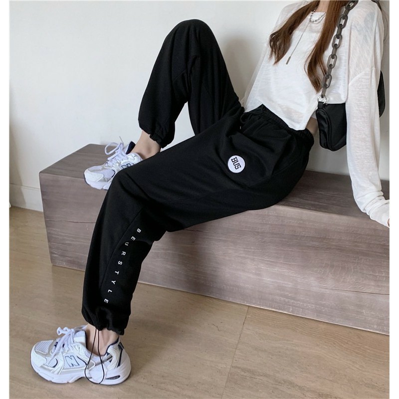 Quần Thun Unisex,Quần jogger Nam nữ màu ghi-đen-trắng