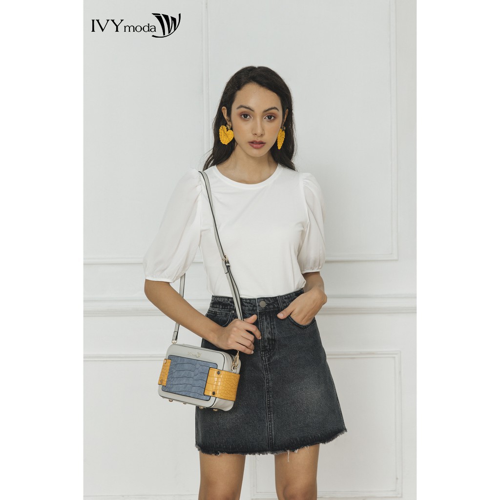 Chân váy bò chữ A IVY moda MS 32B7253
