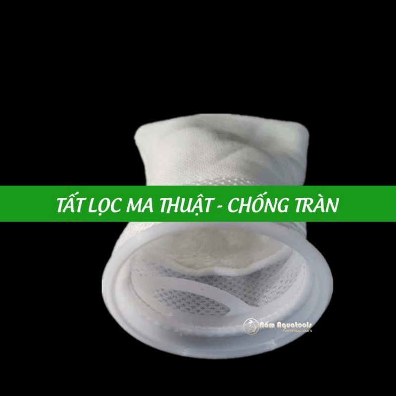 Tất Lọc Vải 3D Chống Tràn - Túi Lọc Miệng Nhựa Tròn | Lọc Sạch Cặn Bể Cá Cảnh