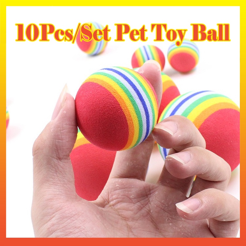 Set 10 Bóng Gặm Đồ Chơi 3.5cm Nhiều Màu Cho Thú Cưng
