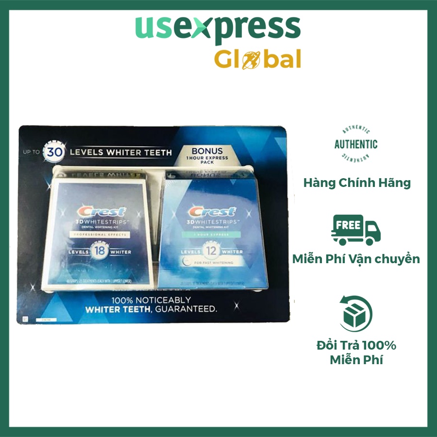Miếng Dán Trắng răng Crest 3D Whitestrips Professional Effects Teeth Whitening Kit
