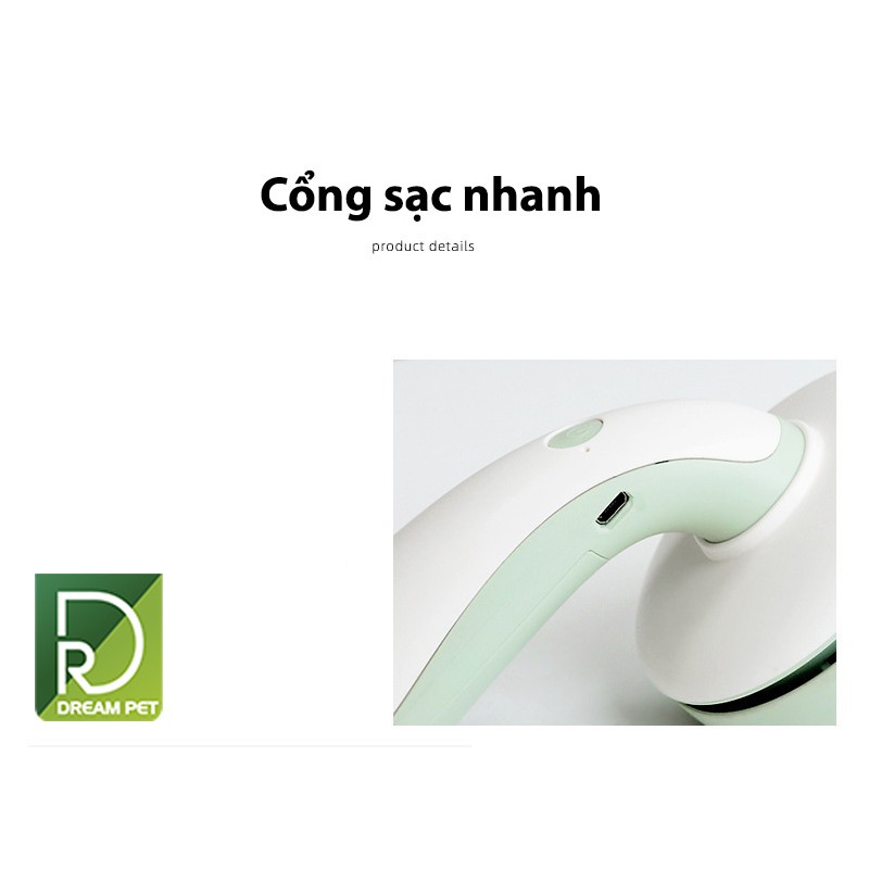 Máy hút bụi mini cầm tay, hút lông chó mèo tiện dụng trong văn phòng, oto, gia đình, tặng kèm đầu hút nhỏ và chổi quét