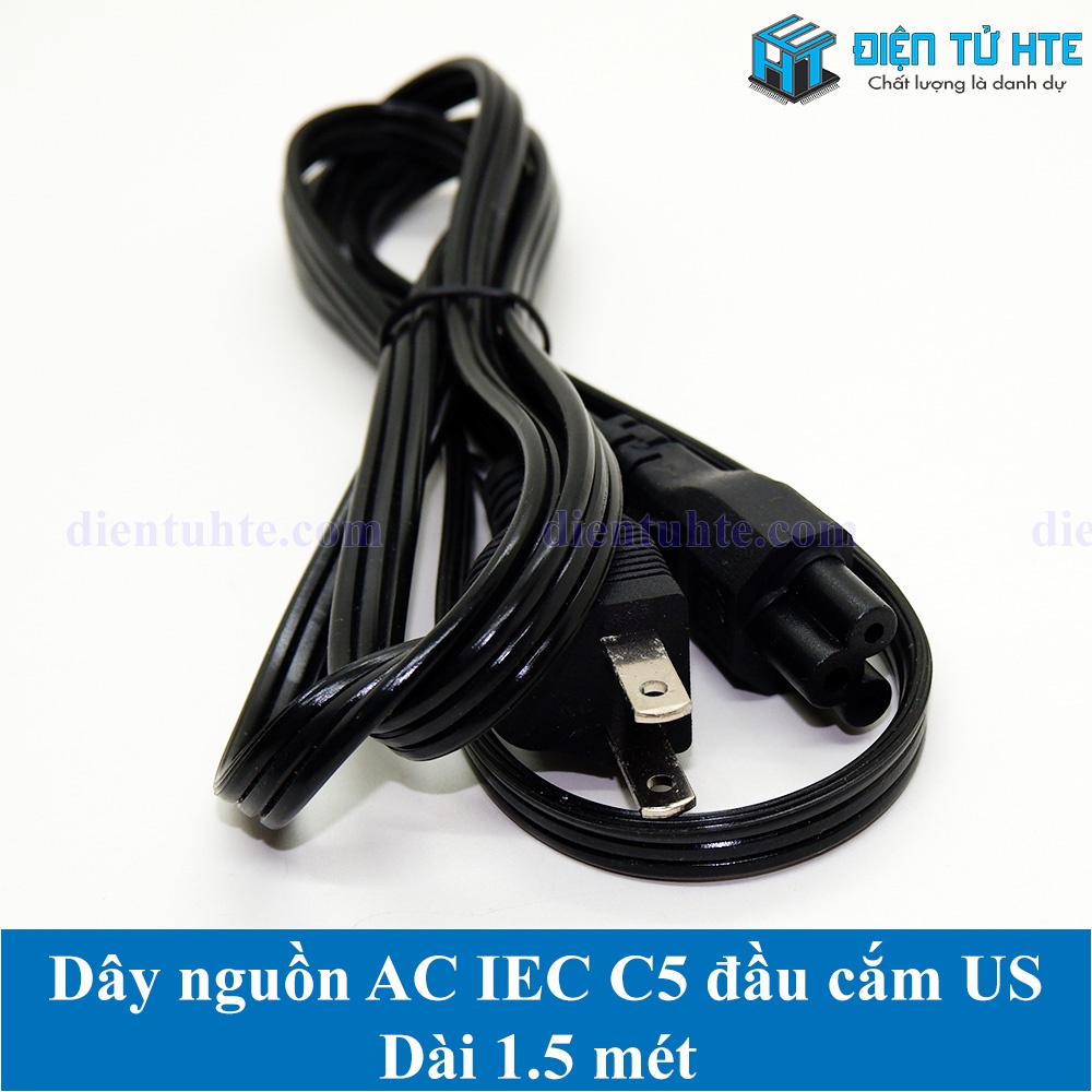 Dây nguồn US jack 3 chân AC IEC C5 dài 1.5 mét