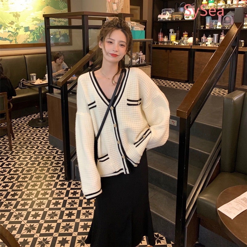 Áo Khoác Cardigan Dệt Kim Phong Cách Hàn Quốc Xinh Xắn Cho Nữ