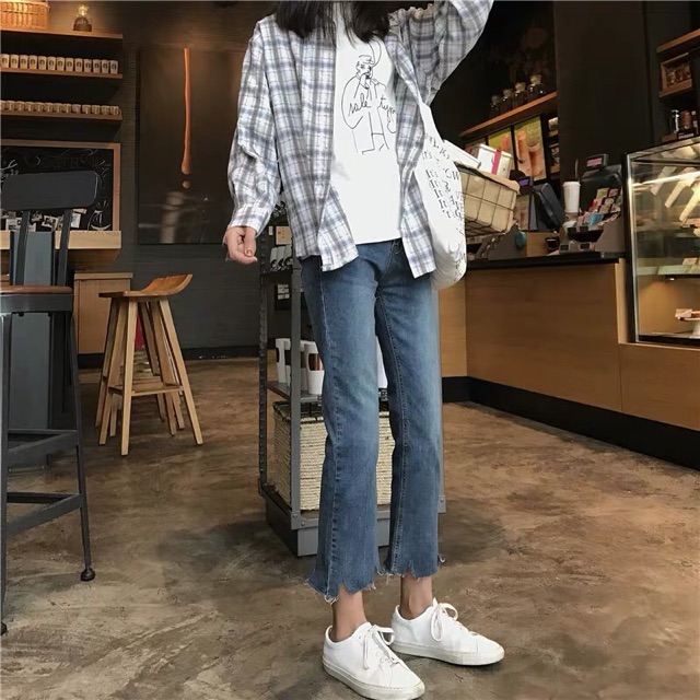 Quần jeans ống loe ullzang (S,M,L) | BigBuy360 - bigbuy360.vn