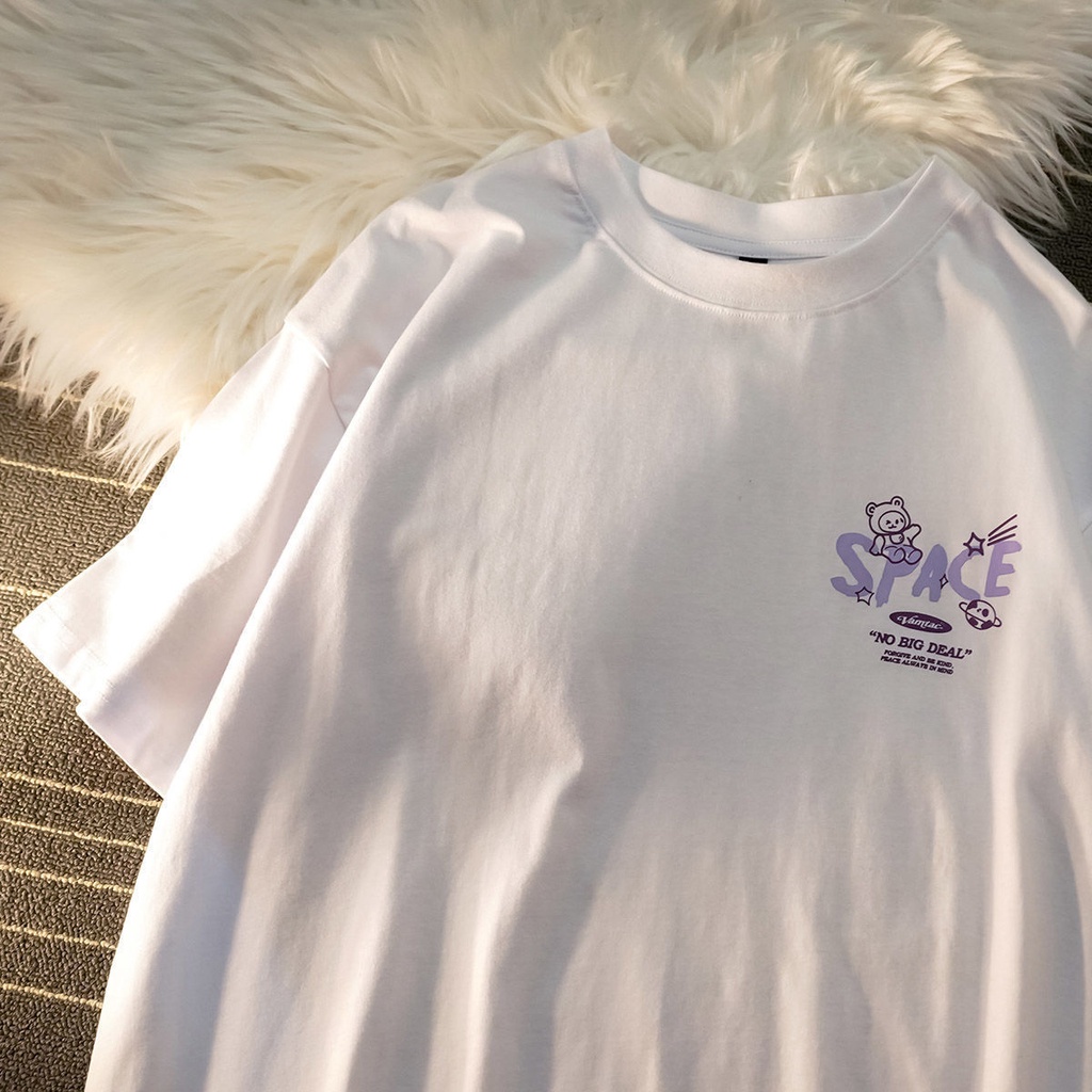 Áo thun COZOKC tay ngắn dáng rộng phong cách harajuku Nhật Bản dễ phối đồ thời trang