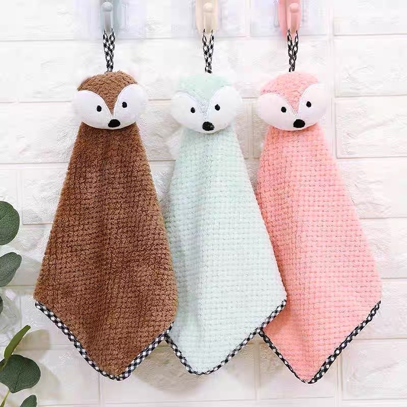 Khăn treo lau tay hình thú thấm hút tốt ( shop giao màu ngẫu nhiên )