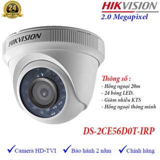 Camera bán cầu 2.0MP HD1080P Hikvision DS-2CE56D0T-IRP chính hãng bảo hành 2 năm