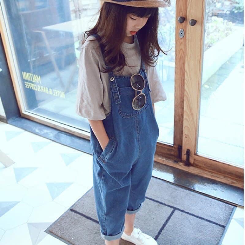 Set áo+ Yếm jean bé gái size đại