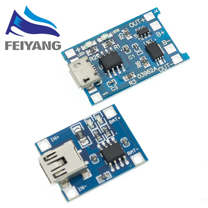 Mô-đun sạc pin Lithium TP4056 18650 Type-c/Micro/Mini USB 5V 1A với chức năng bảo vệ kép