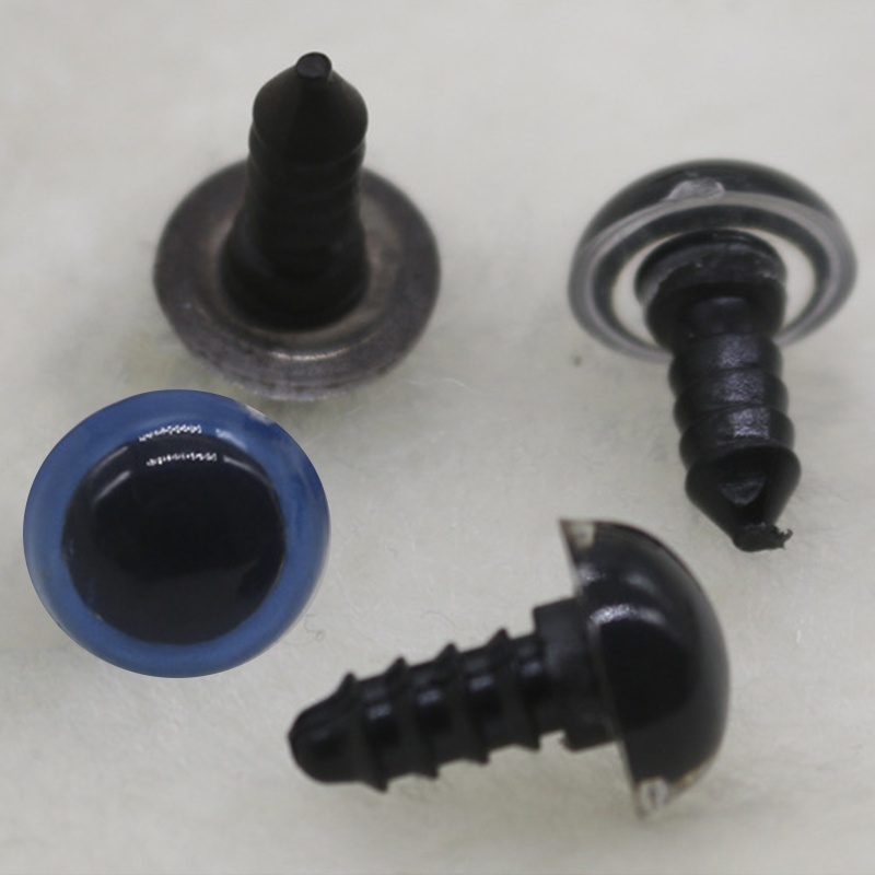 Set 100 Mắt Nhựa Màu Đen Nhiều Kích Cỡ Cho Búp Bê