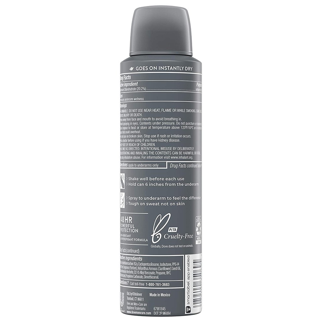 Xịt khử mùi nam Dove Men+Care Dry Spray Antiperspirant Deodorant Extra Fresh 150ml (Mỹ)