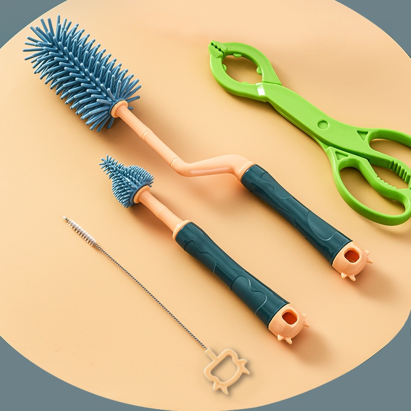 Bộ 3 Cọ Vệ Sinh Bình Sữa Em Bé Bằng Silicone Chất Lượng Cao