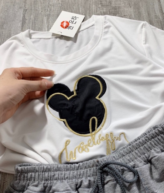 [Giá Xả Kho Cắt Lỗ] -Bộ Mặc Nhà Thêu Mickey | BigBuy360 - bigbuy360.vn