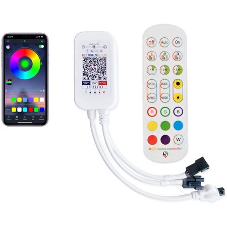 Bộ điều khiển LED WS2811 - WS2812 qua App, Bluetooth, qua điện thoại, nháy theo nhạc RF full color