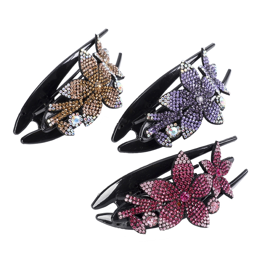 Kẹp tóc càng cua hợp kim trang trí bông hoa đính đá xinh xắn thời trang cho nữ