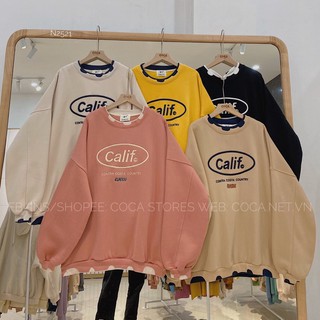 [N2521]🐹 Áo SWEATER nỉ bông pha vạt CALIF (Có sẵn/ảnh thật)