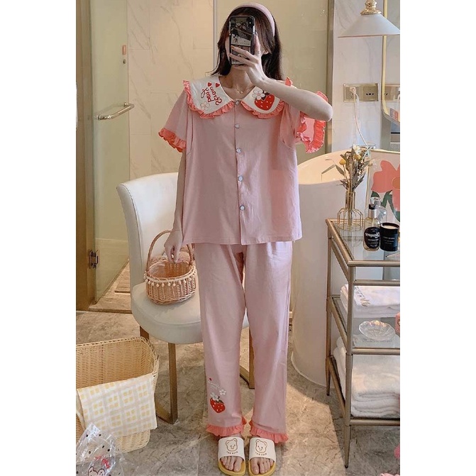Bộ bầu - bộ sau sinh - chất liệu cotton - kiểu mới thời trang ( lá sen in quả Dâu Dài )