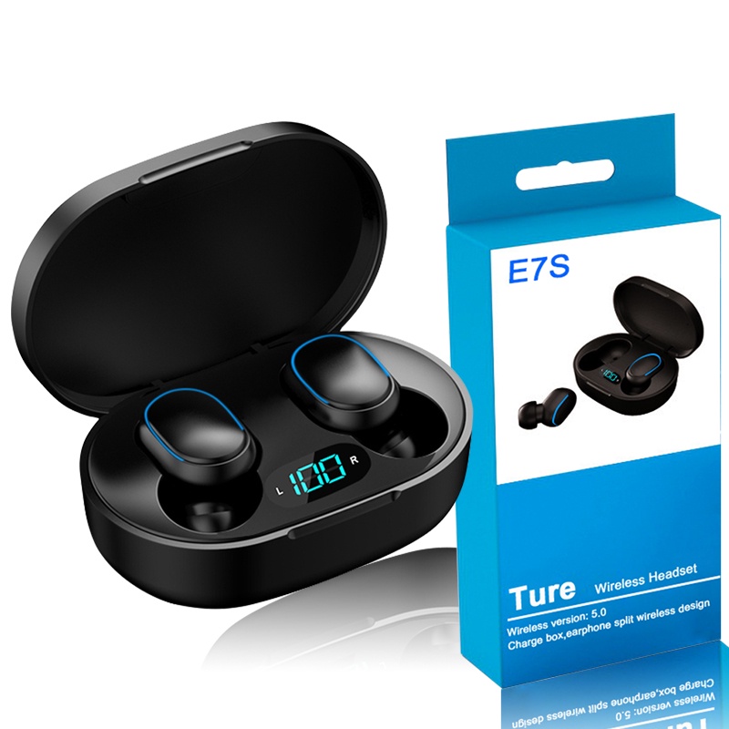 Tai Nghe Nhét Tai bluetooth Không Dây Bán Trong Một Màu Hồng Đen Trắng Xanh Dương Dễ Thương Có Ngăn Sạc Lại Cho Nữ
