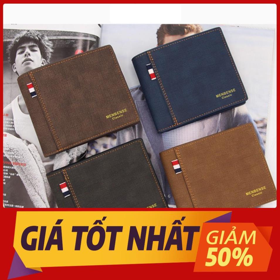 Ví nam dáng ngang cao cấp MENBENSE da PU ví nam cầm tay bóp nam đẹp nhỏ gọn đựng tiền - MB01 Tốt