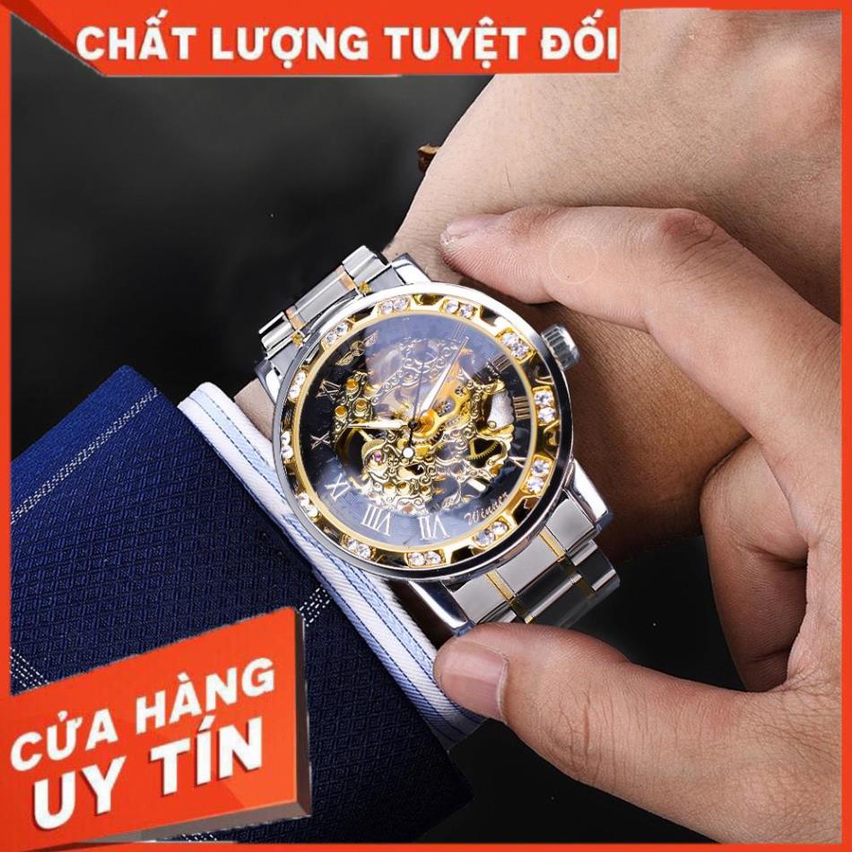 FreeShip Đồng Hồ Cơ Nam AUTOMATIC Chính Hãng WINNER Dây Thép Cao Cấp Đẹp Giá Rẻ Kiểu Dáng Thời Trang Sang Trọng