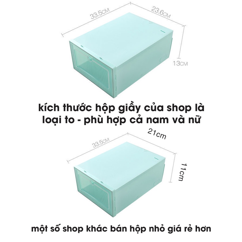 hộp đựng giày nắp trong suốt, hộp giày nhựa thông minh có thể xếp tầng giữ sạch giày dép, gọn gàng kho sỉ mb