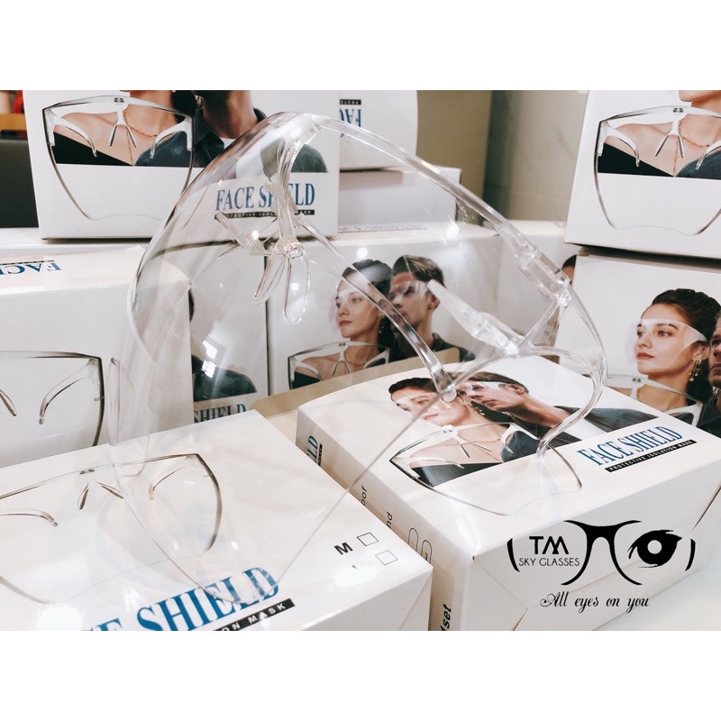 Mắt kính bảo hộ FACE SHIELD MASK chống giọt bắn, chống bụi che hết khuôn mặt bảo vệ mắt toàn diện tròng trong suốt | BigBuy360 - bigbuy360.vn
