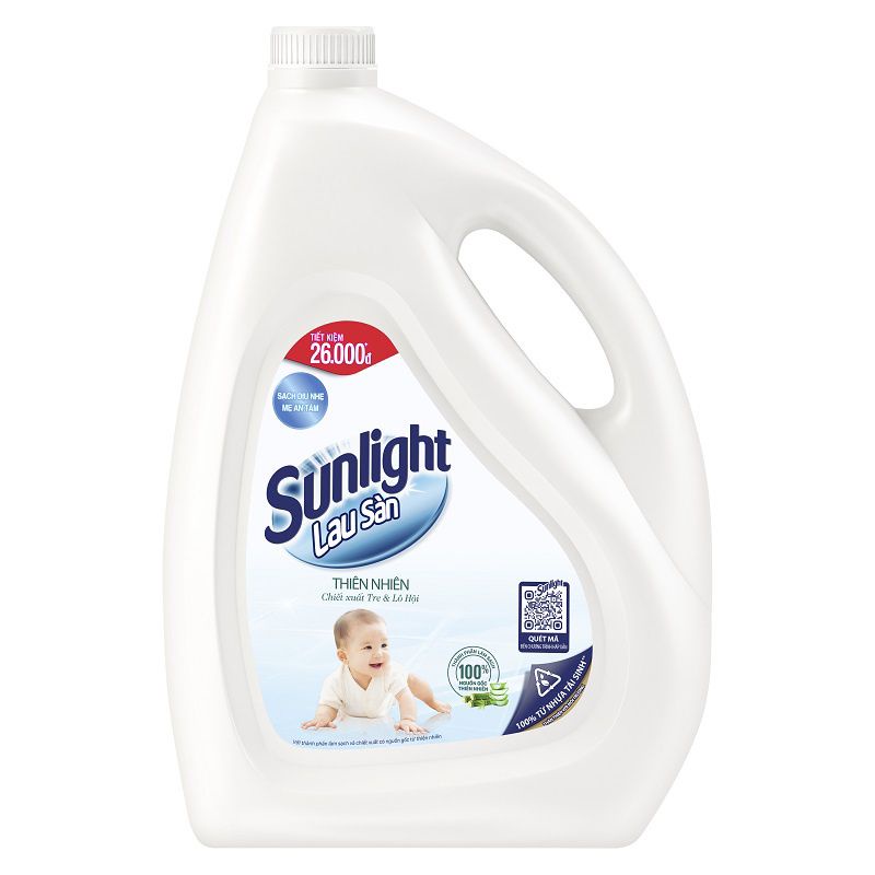 Nước lau sàn Sunlight Hương Hoa Thiên Nhiên, Sạch Dịu nhẹ - An toàn cho Da từ tre và lô hội , can 3.6kg