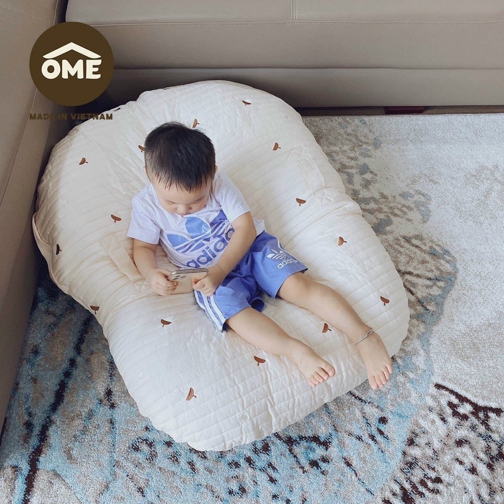 Gối Chống Trào Ngược SIZE TO OME, MONONA Chính Hãng Chần Bông Vỏ Họa Tiết Thêu Cho Bé Từ Sơ Sinh