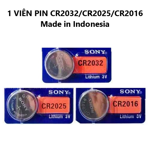 1 Viên Pin Sony CR2032 / CR2025 / CR2016 lithium 3V (Pin CMOS) - Made in Indonesia