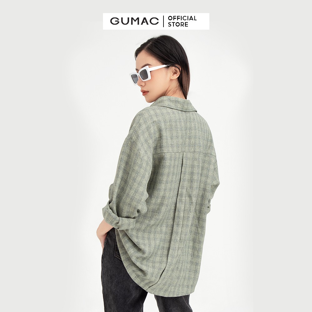 Áo sơ mi nữ phom rộng GUMAC đồ công sở thanh lịch AB421 | BigBuy360 - bigbuy360.vn