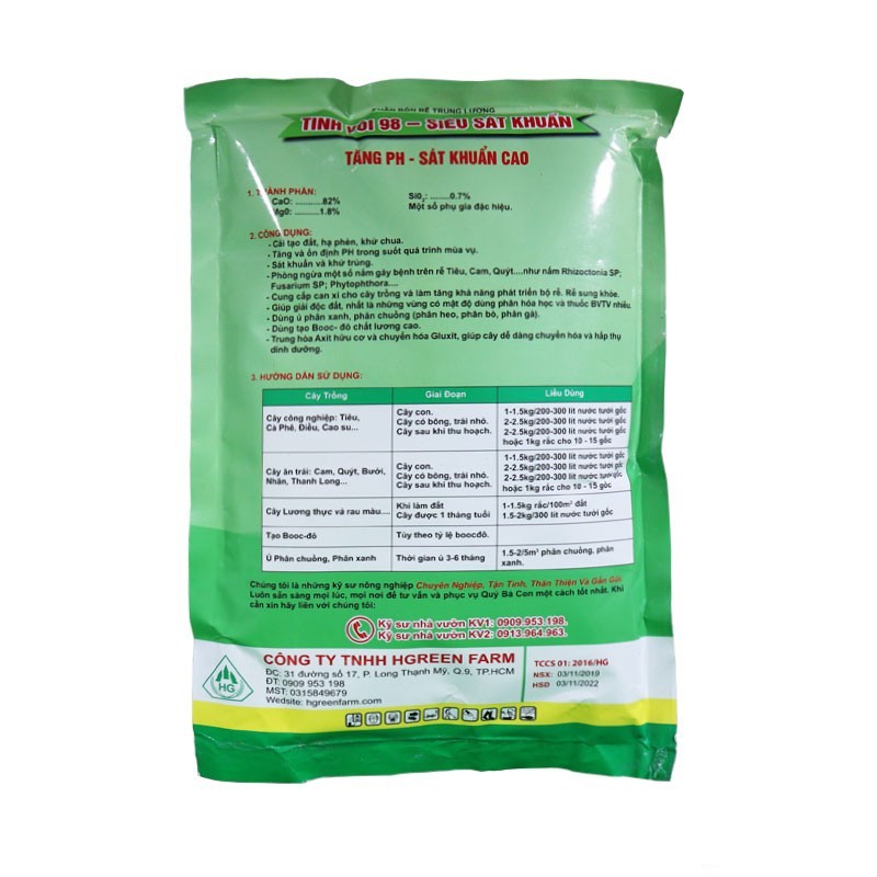 Tinh vôi 98 - Siêu sát khuẩn 1kg