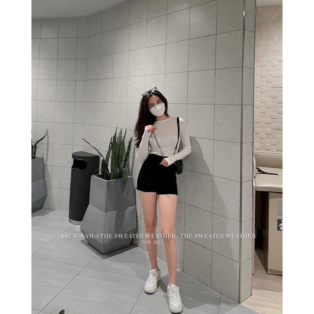[ẢNH THẬT/VIDEO] QUẦN SHORT ĐEN ĐÙI CÓ KHÓA CHẤT ĐANH DÀY DẶN LƯNG CAO POLE