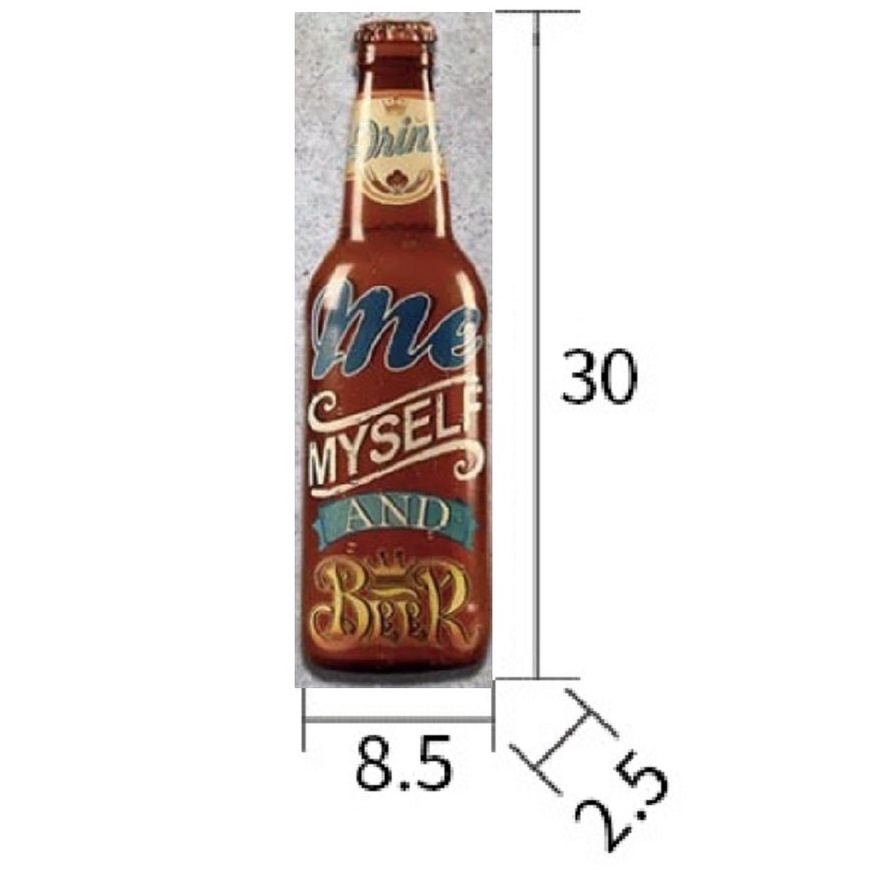 Chai bia sắt treo tường, mô hình trang trí beer club, quán nhậu, quán bar độc đáo