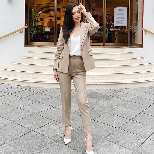 Áo Blazer kiểu 1 cúc màu be 2NDDATE BL024G